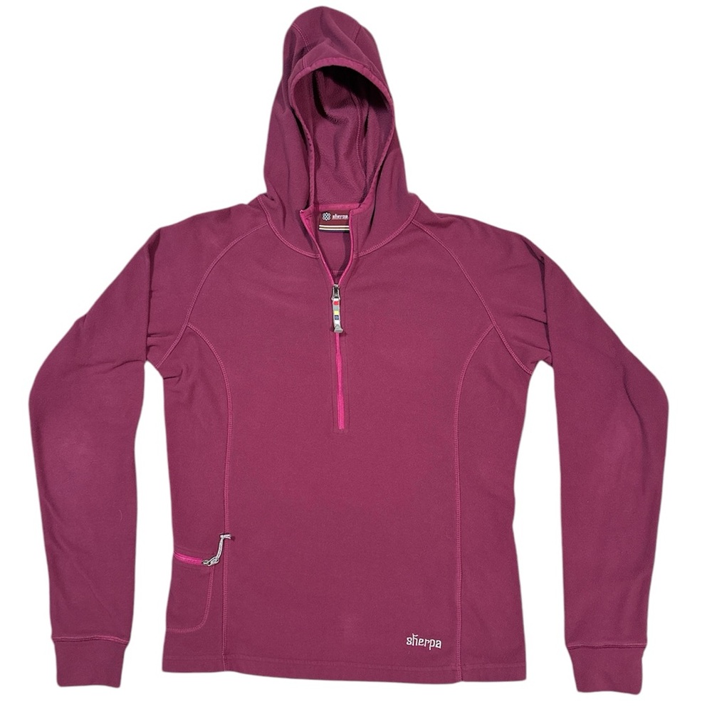 Sherpa Women’s Micro Fleece Hooded Contoured 1/3 Zip Jacket Sweatshirt, Small